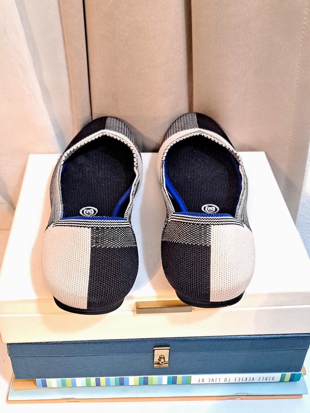 Rothy's Black/White Buffalo Plaid Flats - Picture 3 of 5